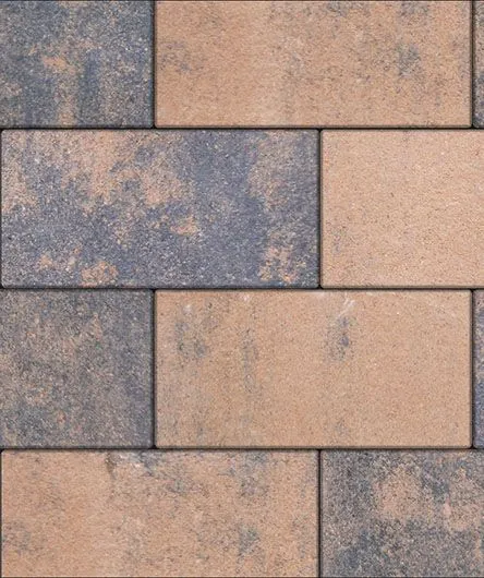 Тротуарная плитка Поревит (Колормикс) гладкий "ПРЯМОУГОЛЬНИК" Б.5.П.8 (Мустанг)