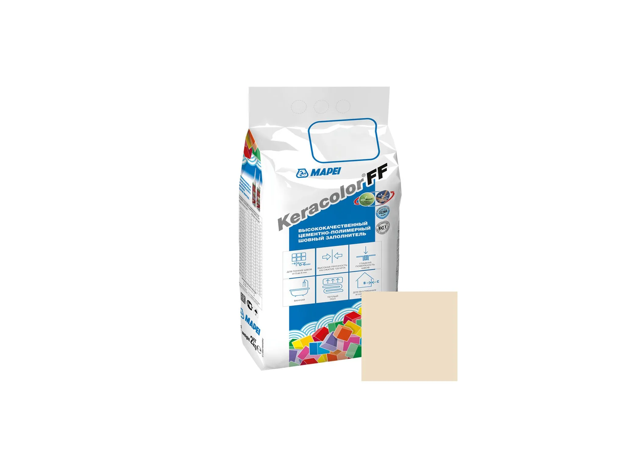 Затирка швов Mapei Keracolor FF №130 2кг Жасмин – купить по низкой цене в Екатеринбурге в интернет-магазине Стройснаб Затирка швов Mapei Keracolor FF №130 2кг Жасмин