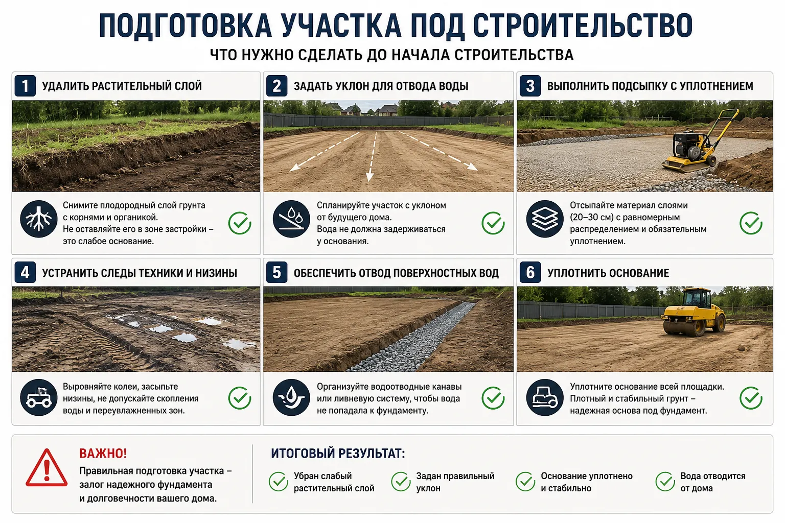 Что нужно сделать с участком до начала строительства Что нужно сделать с участком до начала строительства