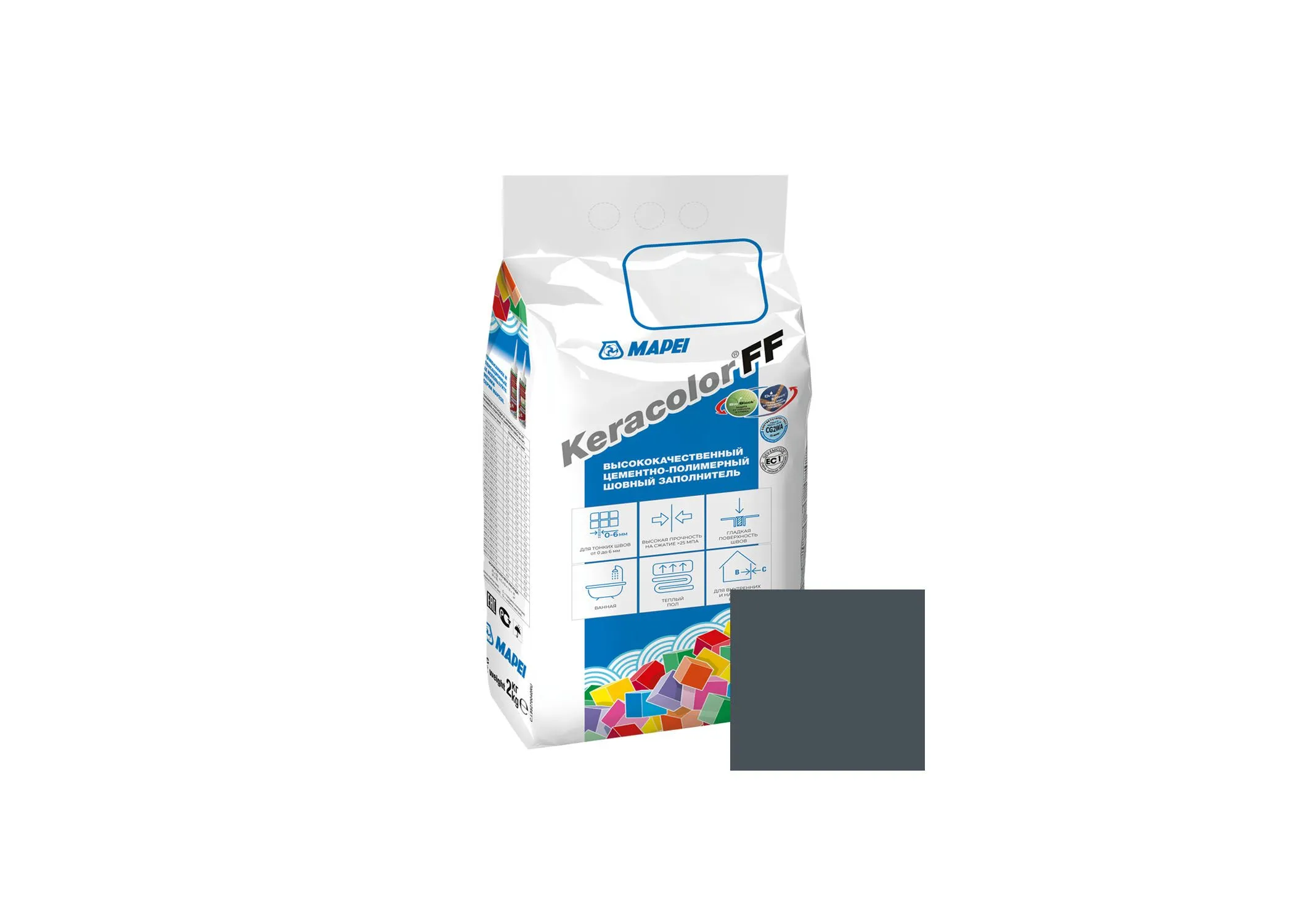 Затирка швов Mapei Keracolor FF №114 2кг Антрацит – купить по низкой цене в Екатеринбурге в интернет-магазине Стройснаб Затирка швов Mapei Keracolor FF №114 2кг Антрацит