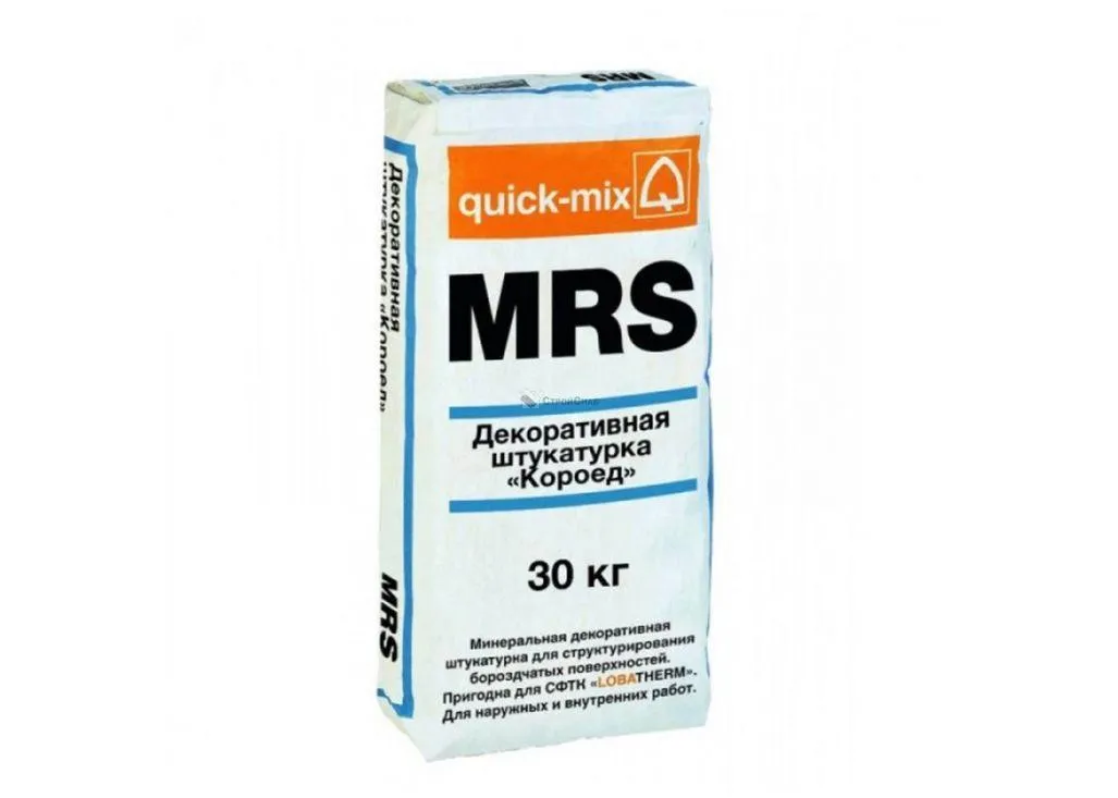 Квик Микс (Quick-mix) MRS Декоративная штукатурка «Короед», 2,5 мм, белая – купить по низкой цене в Екатеринбурге в интернет-магазине Стройснаб Квик Микс (Quick-mix) MRS Декоративная штукатурка «Короед», 2,5 мм, белая