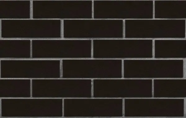 Кирпич клинкерный лицевой ЛСР Рейкьявик чёрный глянцевый гладкий 0,7 НФ в Екатеринбурге