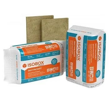 Плита минераловатная ИЗОБОКС Экстралайт 1200х600х50 мм, 12 шт, 50% компрессия