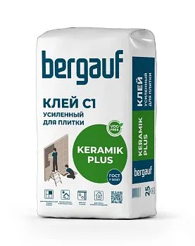 Клей усиленный для керамической плитки Bergauf Keramik Plus, 25 кг – купить по низкой цене в Екатеринбурге в интернет-магазине Стройснаб Клей усиленный для керамической плитки Bergauf Keramik Plus, 25 кг