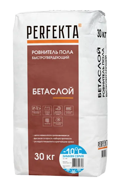 PERFEKTA Ровнитель толстослойный быстротвердеющий Бетаслой Зимняя серия, 25 кг – купить по низкой цене в Екатеринбурге в интернет-магазине Стройснаб PERFEKTA Ровнитель толстослойный быстротвердеющий Бетаслой Зимняя серия, 25 кг