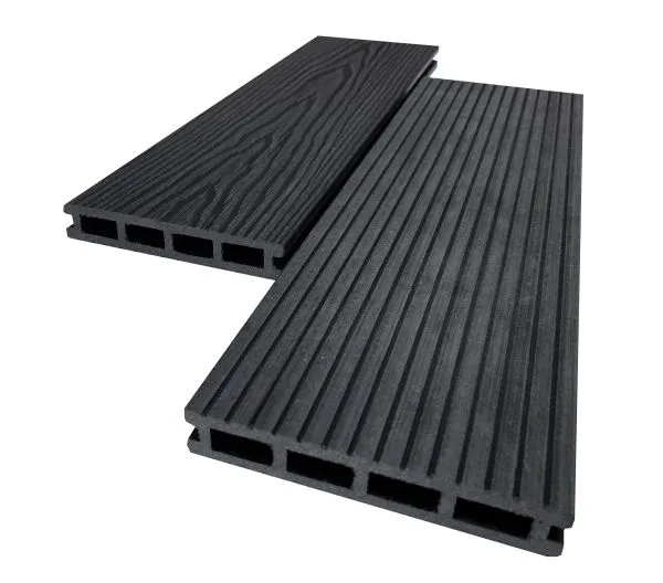 Террасная доска AIWOOD 140*22 брашированная двусторонняя (текстура 3D+3D), Антраци 