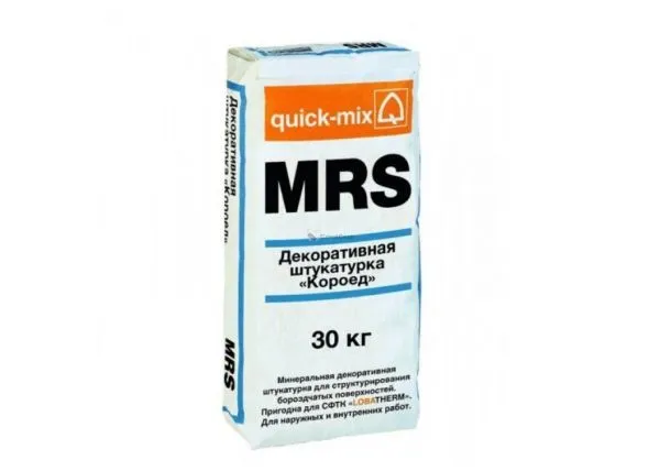 Квик Микс (Quick-mix) MRS Декоративная штукатурка «Короед», 1,5 мм, белая