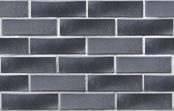 Кирпич клинкерный лицевой ЛСР Берген чёрно-серебристы глянцевый гладкий 0,7 НФ в Екатеринбурге