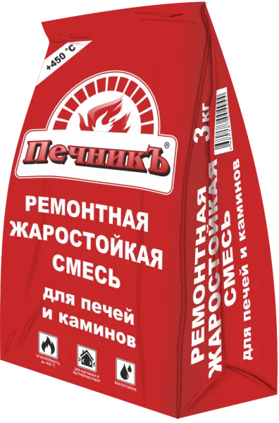 Ремонтная жаростойкая смесь для печей и каминов Печникъ, 3кг – купить по низкой цене в Екатеринбурге в интернет-магазине Стройснаб Ремонтная жаростойкая смесь для печей и каминов Печникъ, 3кг