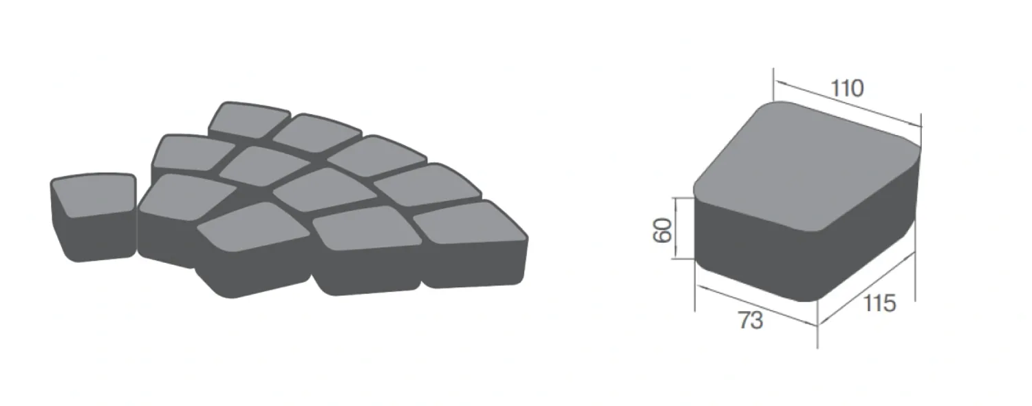 Тротуарная плитка BRAER Классико круговая Тротуарная плитка BRAER Классико круговая