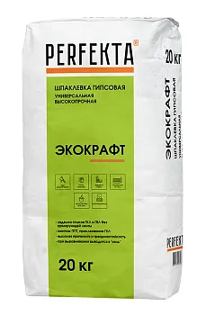 PERFEKTA Шпаклевка гипсовая универсальная влагостойкая Экокрафт, 20 кг