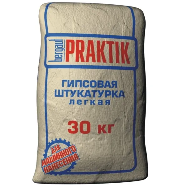 Распродажа Штукатурка гипсовая Бергауф Praktik легкая 30кг Распродажа Штукатурка гипсовая Бергауф Praktik легкая 30кг