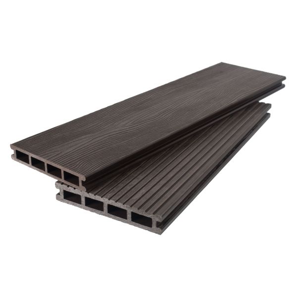 Террасная доска AIWOOD 140*22 брашированная двусторонняя (текстура 3D+3D), Венг 