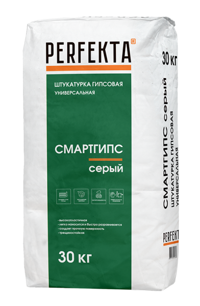PERFEKTA Штукатурка гипсовая универсальная Смартгипс серый, 30 кг – купить по низкой цене в Екатеринбурге в интернет-магазине Стройснаб PERFEKTA Штукатурка гипсовая универсальная Смартгипс серый, 30 кг