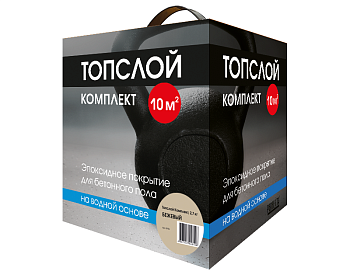Эпоксидное покрытие Перфекта Топслой Комплект для бетонного пола на водной основе бежевый 2,7 кг