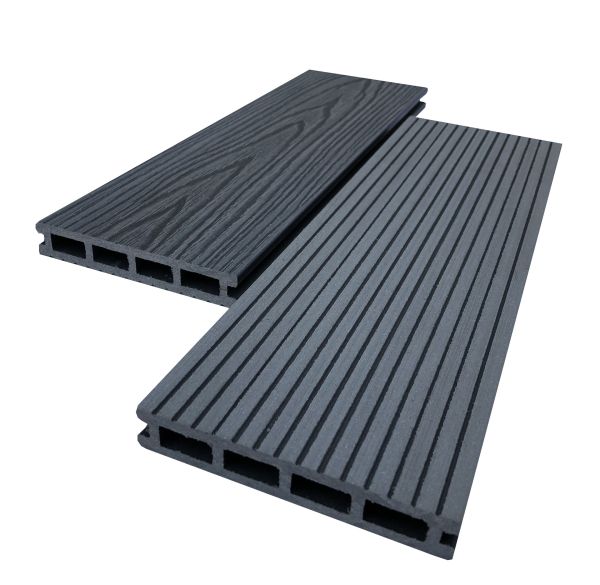 Террасная доска AIWOOD 140*22 брашированная двусторонняя (текстура 3D+3D), Серый 