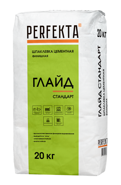 PERFEKTA Шпаклевка цементная Глайд Стандарт, 20 кг – купить по низкой цене в Екатеринбурге в интернет-магазине Стройснаб PERFEKTA Шпаклевка цементная Глайд Стандарт, 20 кг