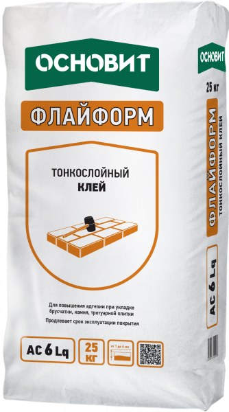 Клей для укладки брусчатки и камня тонкослойный ОСНОВИТ ФЛАЙФОРМ AC6 Lq в Екатеринбурге