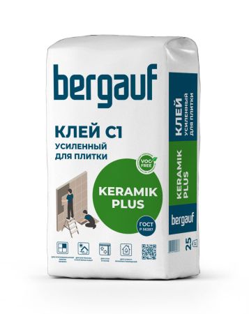 Клей усиленный для керамической плитки Bergauf Keramik Plus, 25 кг