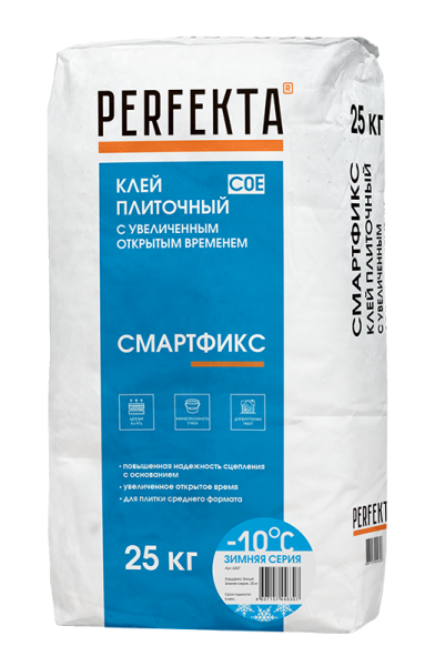 PERFEKTA Клей плиточный Смартфикс Зимняя серия, 25 кг – купить по низкой цене в Екатеринбурге в интернет-магазине Стройснаб PERFEKTA Клей плиточный Смартфикс Зимняя серия, 25 кг