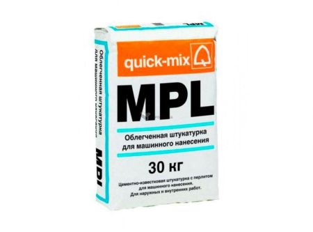 Квик Микс (Quick-mix) MPL wa Облегченная штукатурка для машинного нанесения (водооталкивающая)