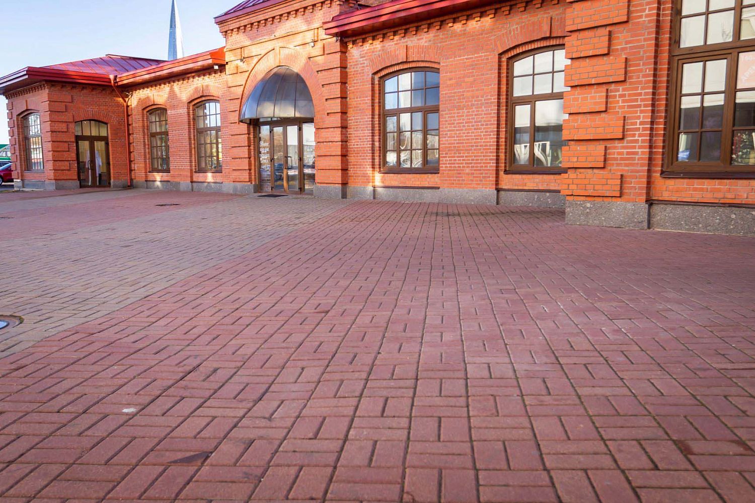 Плитка клинкерная тротуарная ЛСР Эдинбург темно-красный Классик 200*100*50