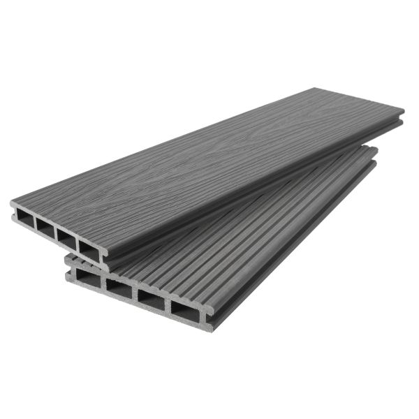 Террасная доска AIWOOD 140*22 брашированная двусторонняя (текстура 3D+3D), Серый 