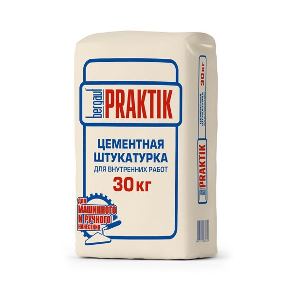 Штукатурка цементная Bergauf Praktik для внутренних работ 30кг – купить по низкой цене в Екатеринбурге в интернет-магазине Стройснаб Штукатурка цементная Bergauf Praktik для внутренних работ 30кг