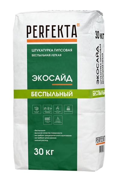 PERFEKTA Штукатурка гипсовая беспыльная легкая Экосайд, 30 кг