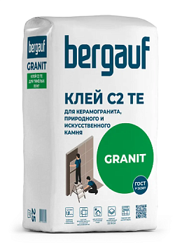 Клей для плитки и керамогранита Бергауф GranitС2ТE 25кг Клей для плитки и керамогранита Бергауф GranitС2ТE 25кг