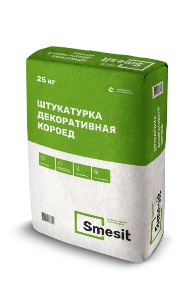 Штукатурка декоративная КОРОЕД Smesit, 25кг – купить по низкой цене в Екатеринбурге в интернет-магазине Стройснаб Штукатурка декоративная КОРОЕД Smesit, 25кг