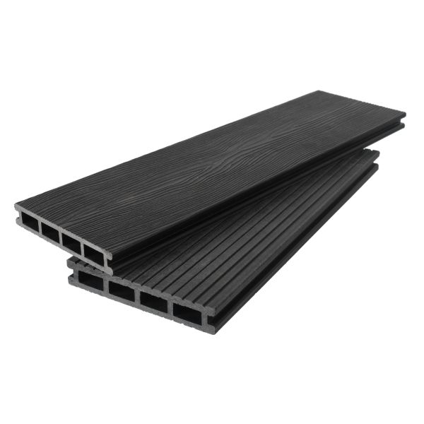 Террасная доска AIWOOD 140*22 брашированная двусторонняя (текстура 3D+3D), Антраци 