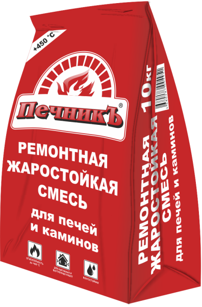 Ремонтная жаростойкая смесь для печей и каминов Печникъ, 10кг – купить по низкой цене в Екатеринбурге в интернет-магазине Стройснаб Ремонтная жаростойкая смесь для печей и каминов Печникъ, 10кг